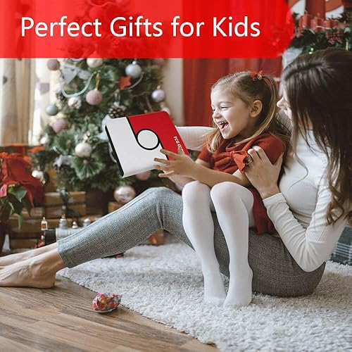 Miniatura 5 de Carpeta de tarjetas de 4 bolsillos, 400 bolsillos, portatarjetas portátil con 50 fundas para coleccionista, TCG-Rojo