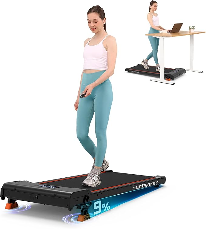 Walking Pad Treadmill with Incline, Under Desk Treadmills for Home Office Small, 2.5HP Brushless Motorized, App Compatible, Portable Walking Pad with Remote Control, 300lb Capacity