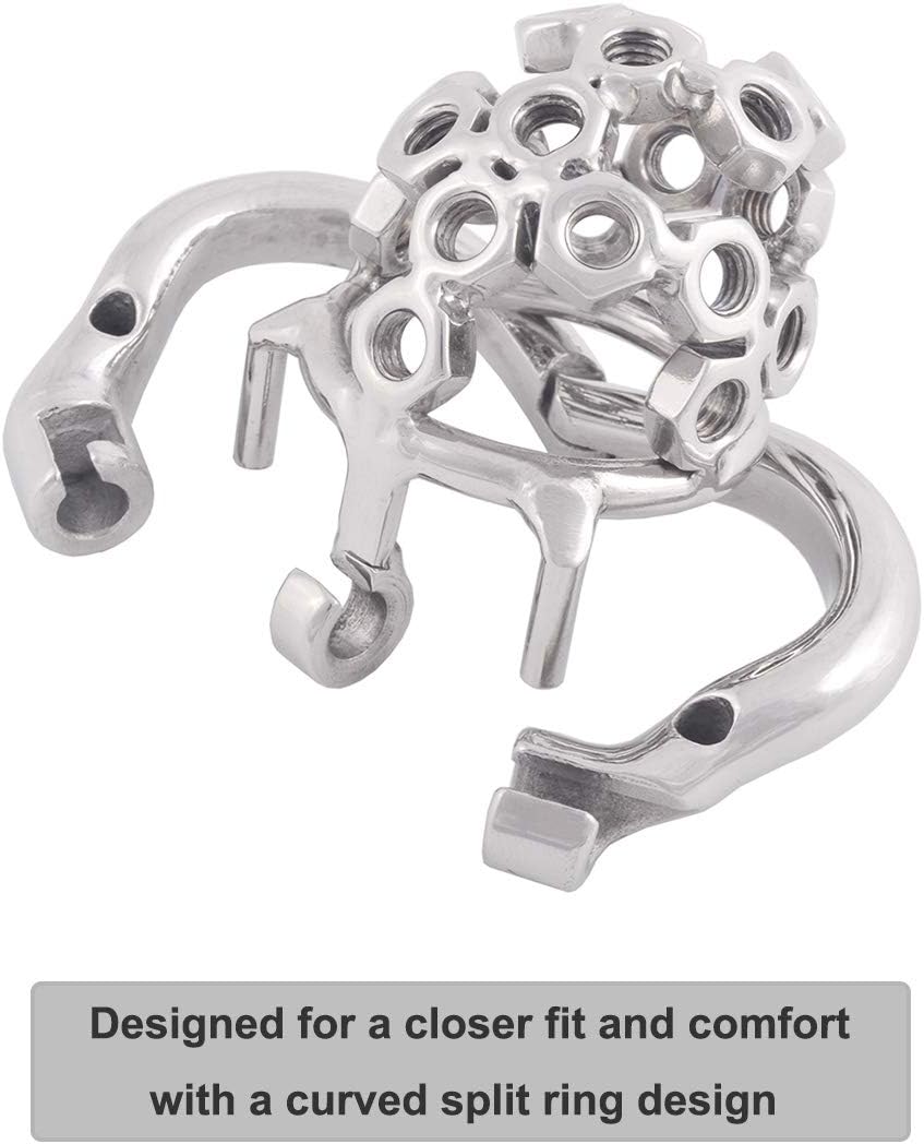 TERNENCE Ergonomic Design Stainless Steel Male Chastity Device Easy to Wear Male Cock Cage K345 (45mm/ M Size)