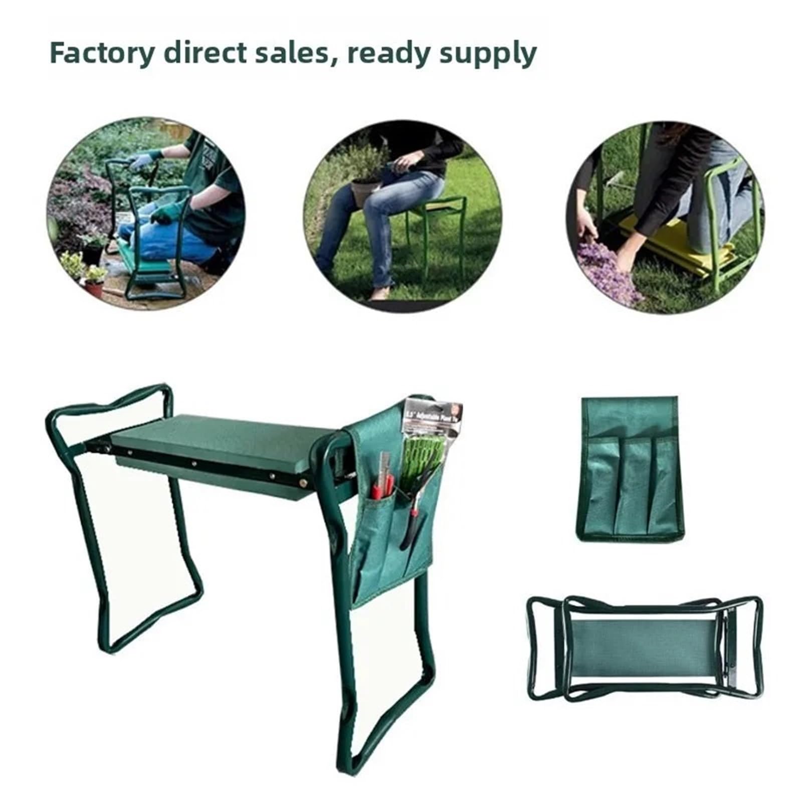 Inginocchiatoio da Giardino Addensato Cuscino for Sedile Sgabello Pieghevole Portatile in Ginocchio Borsa di stoccaggio Oxford per diserbare nel Giardino