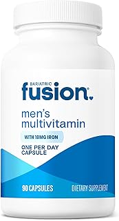 Bariatric Fusion One Per Day Bariatric Multivitamin with Iron for Men | with Prostate and Heart Support Vitamins* | Gastric Bypass and Sleeve Gastrectomy | 90 Capsules | 3 Month Supply