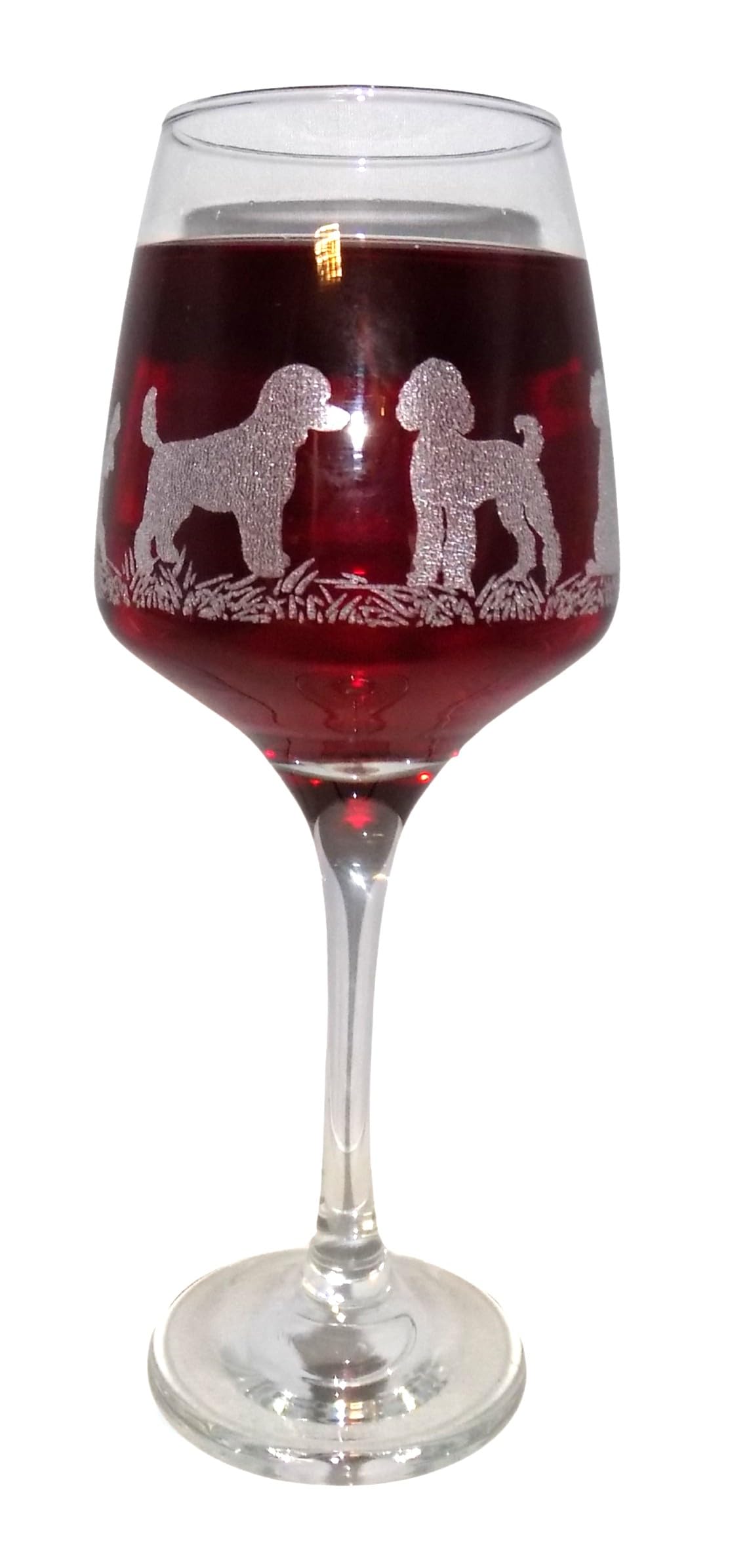 Poodle Engraved Stemmed Wine Glass