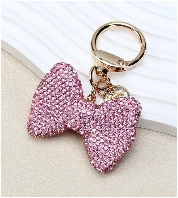 Rhinestone Bow Keychain Christmas Valentine's Day Shining Cute Sparkling Key Rings Women Purse Bag Accessories - Image 2