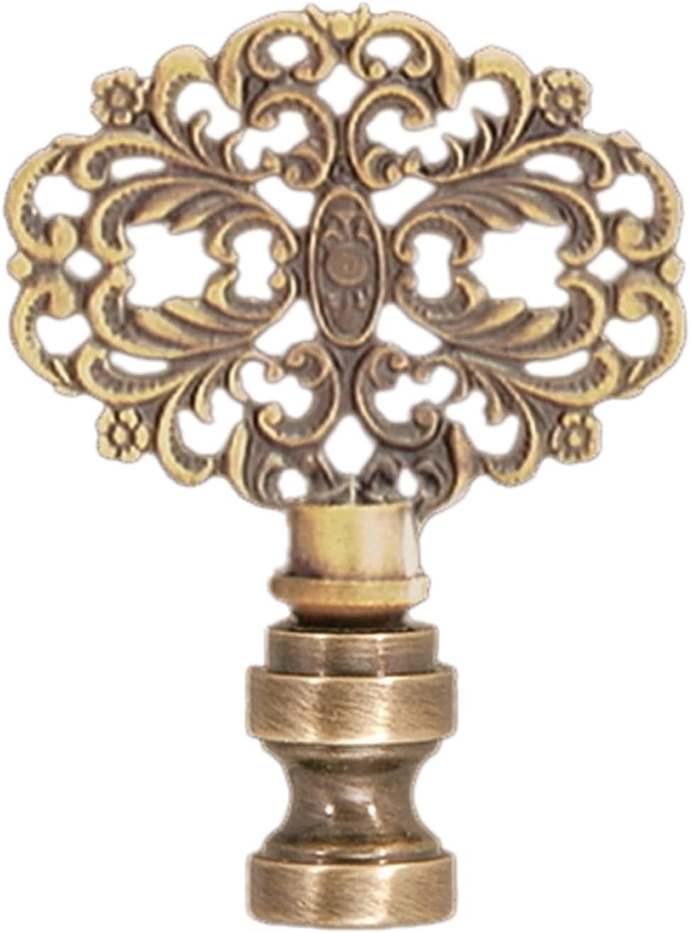 B&P Lamp® Brass Finial, Antique Finish, Tap 1/4-27F