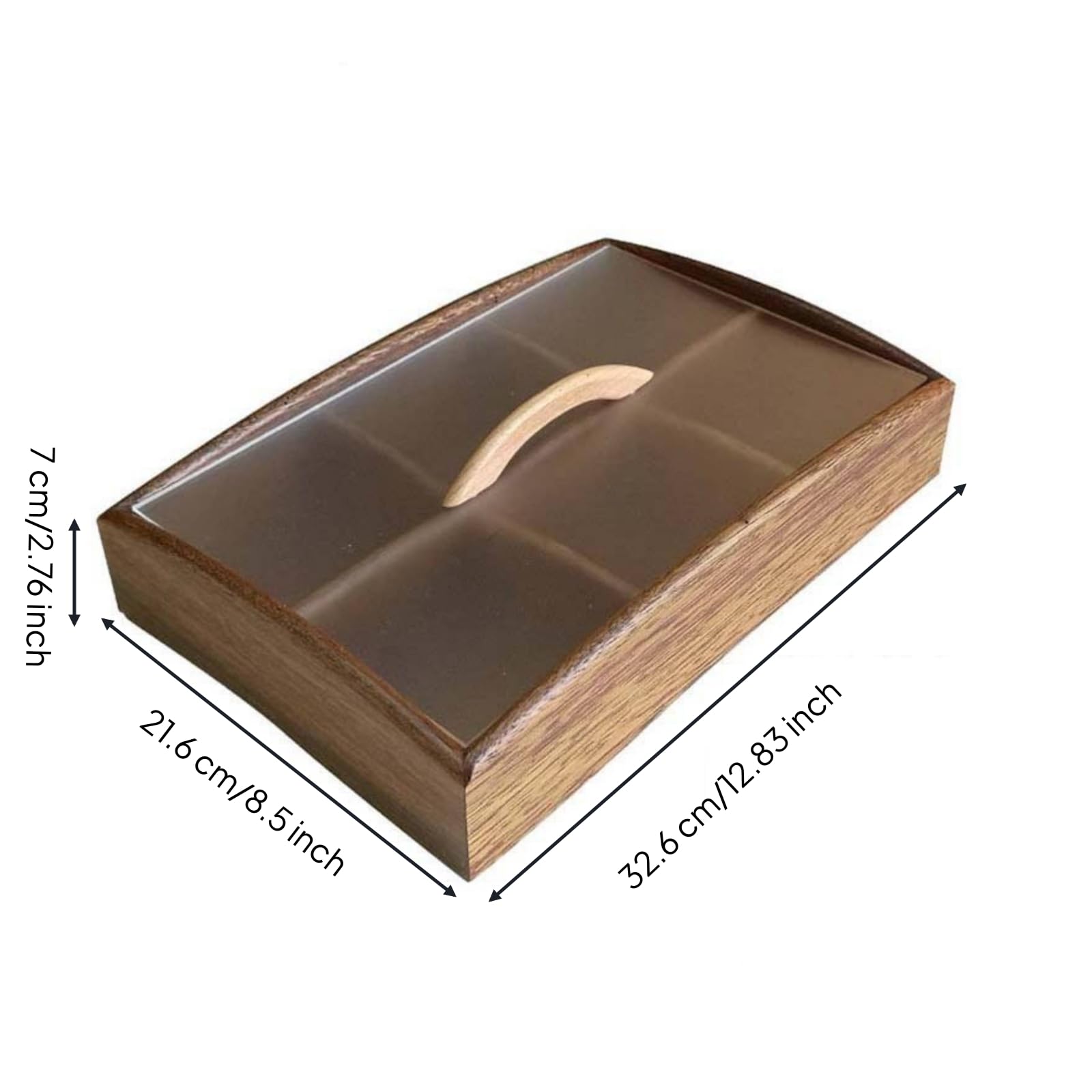Banja con Compartimentos Rústica Banja Elegan Vajilla para Aperitivo, Salón, Seis Compartimentos con Tapa