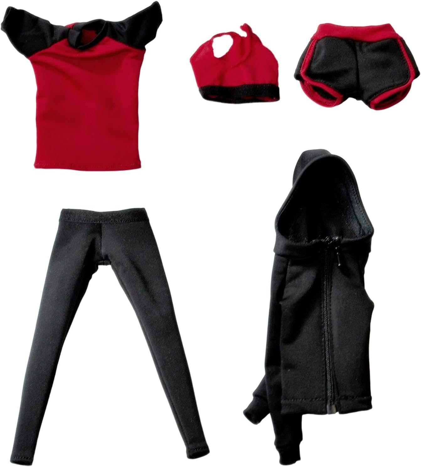 5 Pieces Doll Hoodie Female Action Figure Hoodie Top Doll Clothes Long Sleeve Sweatshirt Cloth Material Suitable for Birthday Gift Toy Enthusiasts, Black