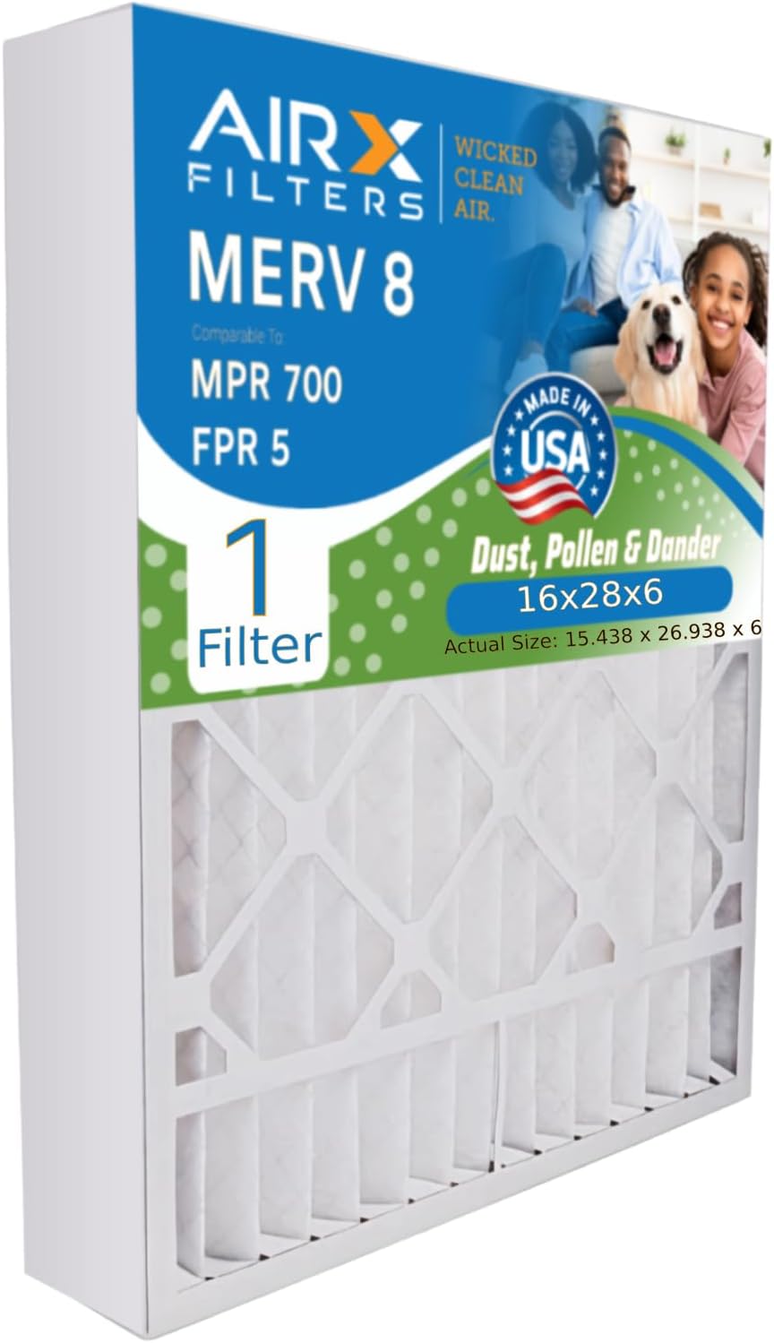 AIRx Filters 20x25x6 Furnace Filter MERV 8 Pleated Air Filter, Compatible with Aprilaire 201, For HVAC Systems, Reduces Dust & Allergen Buildup, 1-Pack