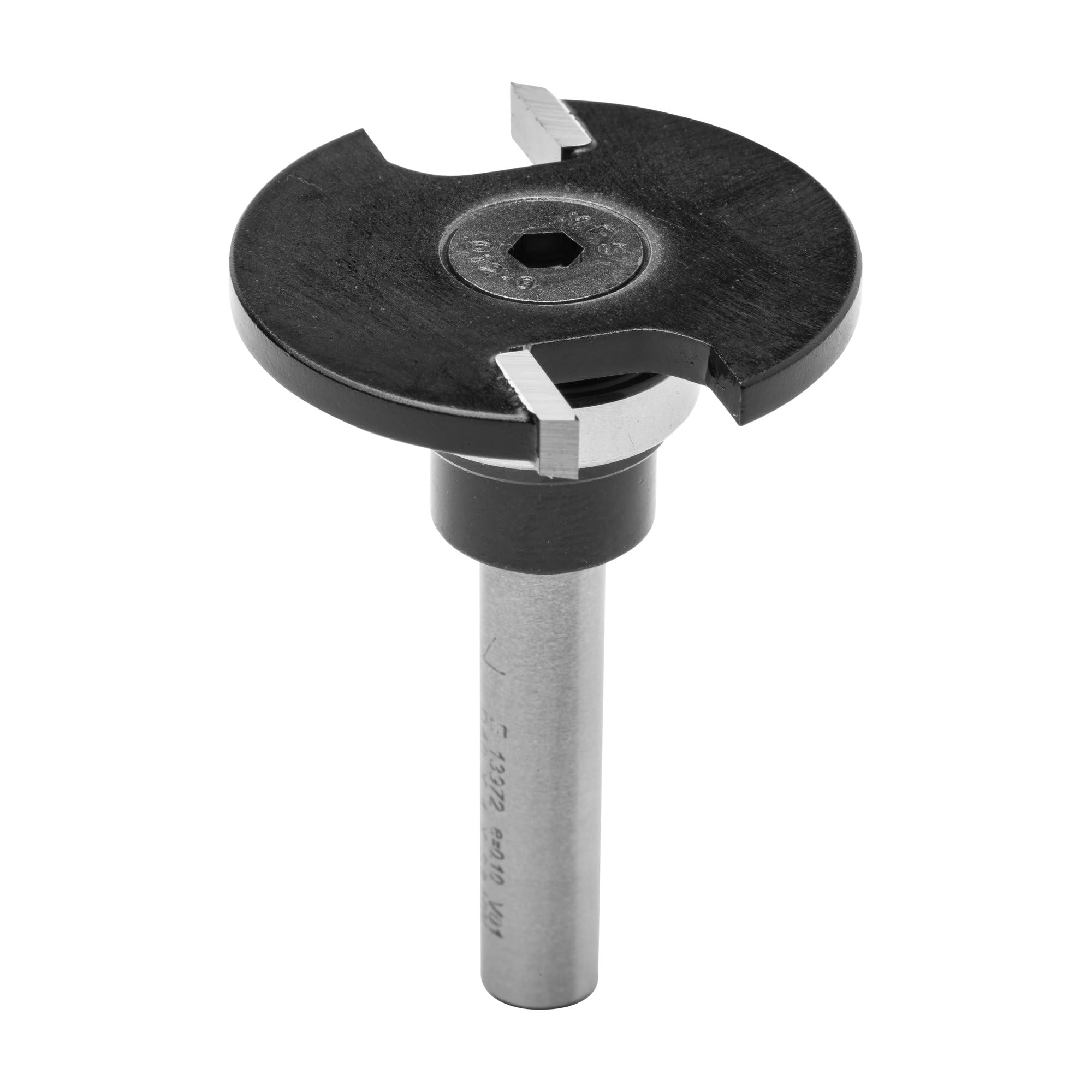 ENT 13972 Scheibennutfräser HW, Schaft (S) 8 mm, Durchmesser (D) 40 mm, NL 4 mm, ØKL 19 mm, T 10,5 mm, GL 54 mm, auf Spindel montiert mit Kugellager 19 mm