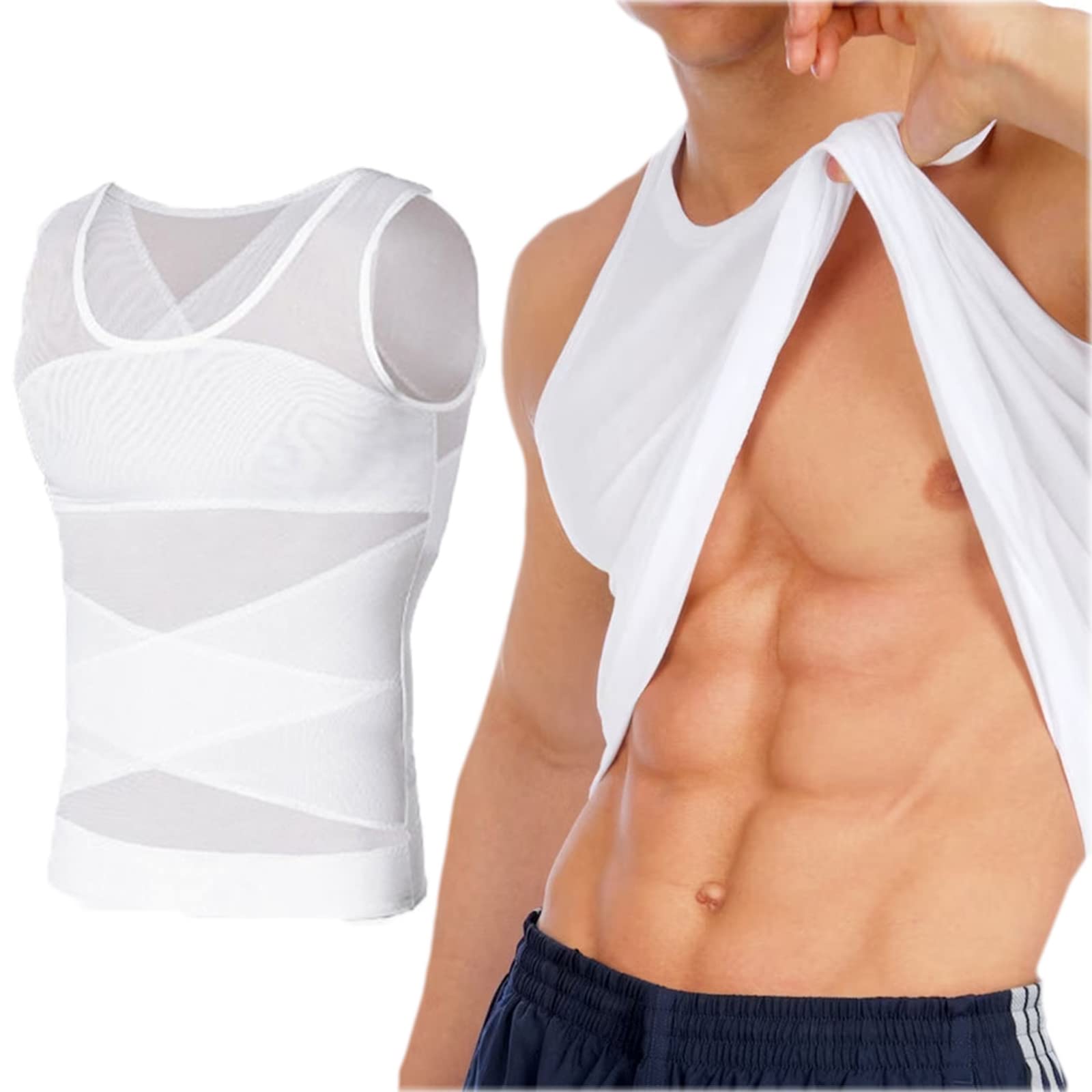 QISNG Gfouk Gkty Gynecomastia Compress Tank Top,Compression Shirts for Men, M