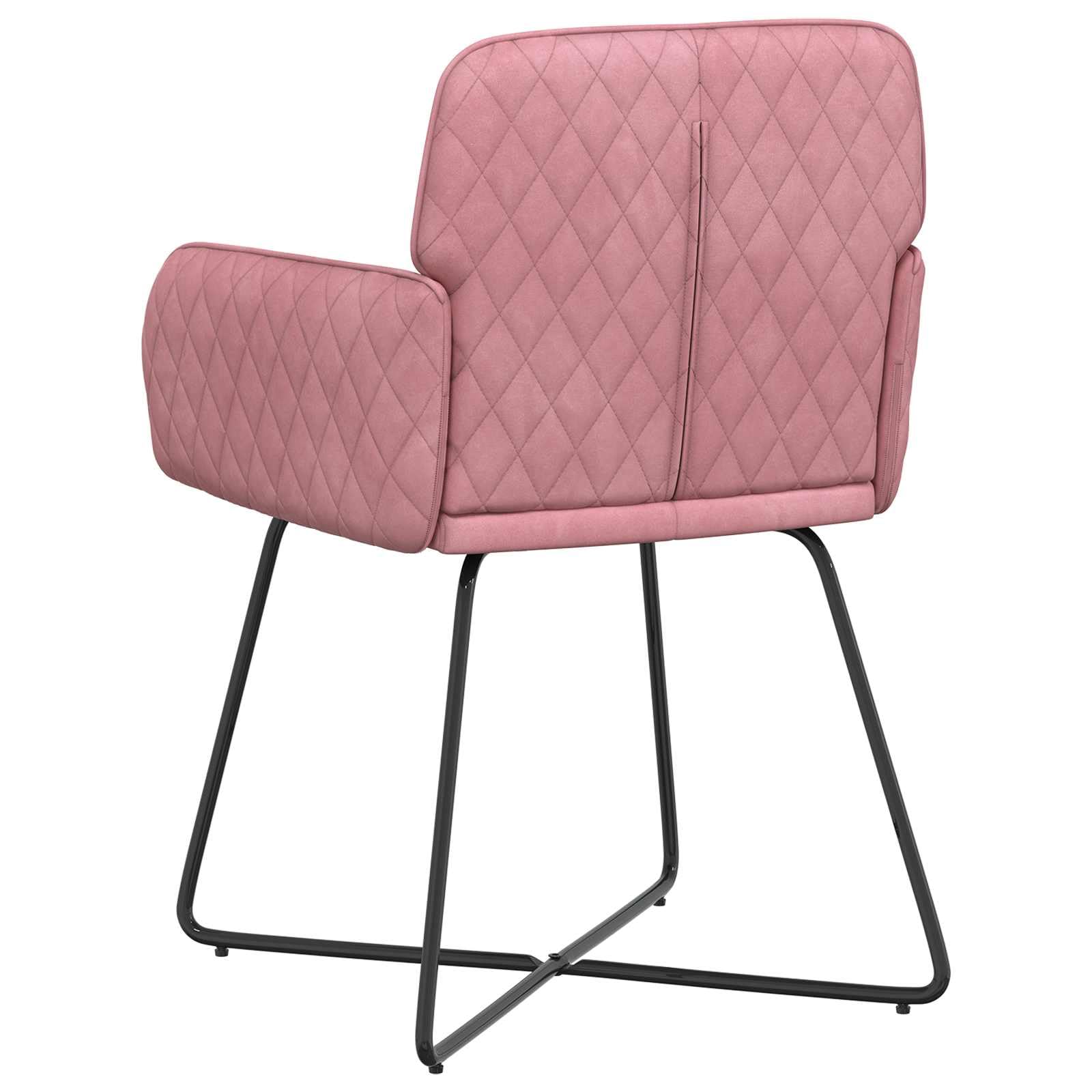 Set di 2 sedie da pranzo in velluto rosa con telaio in metallo, ergonomiche, imbottite, comoda seduta, per cucina, sala da pranzo, soggiorno, caffetteria, ristorante, robuste e salvaspazio