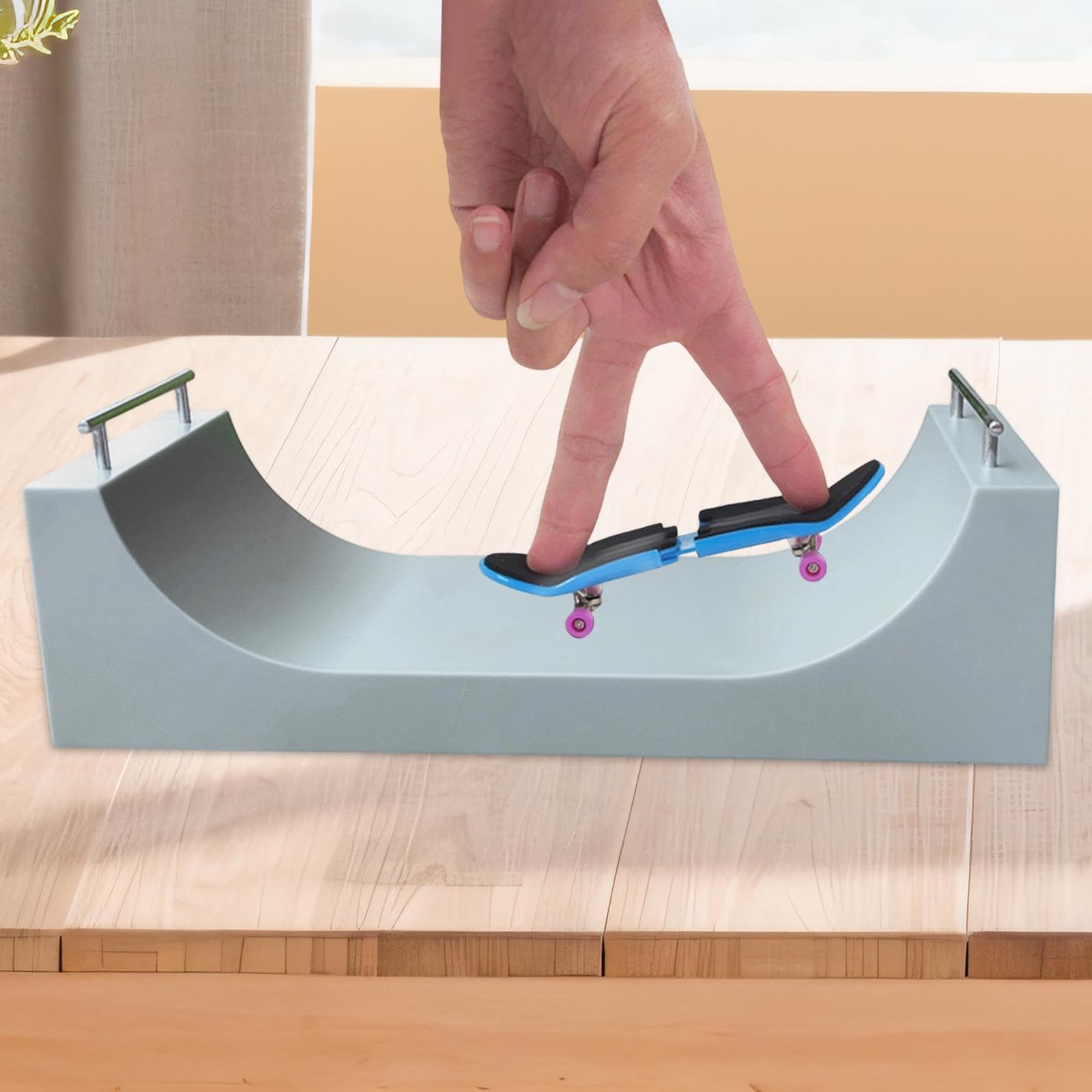 Mini Rampa per Skateboard da Dito in Lega di Plastica, Aiuta a Migliorare La Coordinazione Occhio-Mano, La Concentrazione E Le capacità Motorie Fini, U Ramp