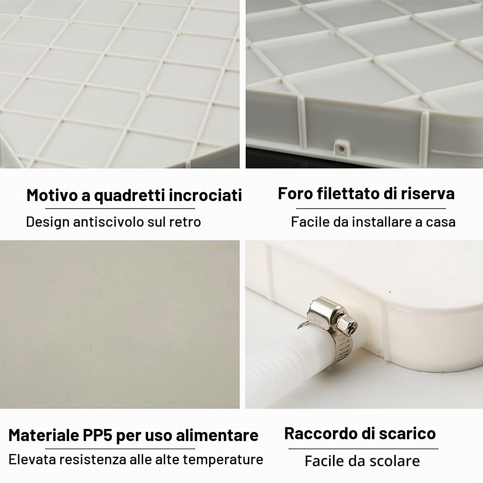 Vaschetta di Raccolta Condensa per Condizionatore D'aria, in Plastica, con Tubo Flessibile, Perfetta per Sistemi di Condizionatori Split Interni/esterni a Pompa di Calore(91.5x45cm/36x17.7in)