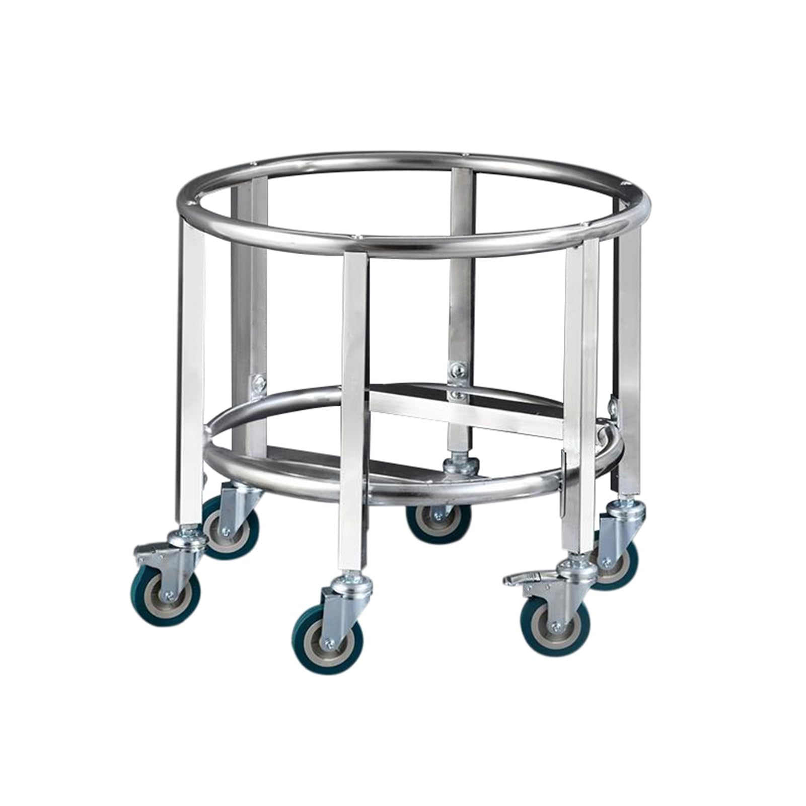 Carrello portavaso in acciaio inox resistente, con ruote girevoli, per ristoranti e giardini (45 x 45 x 48 cm)