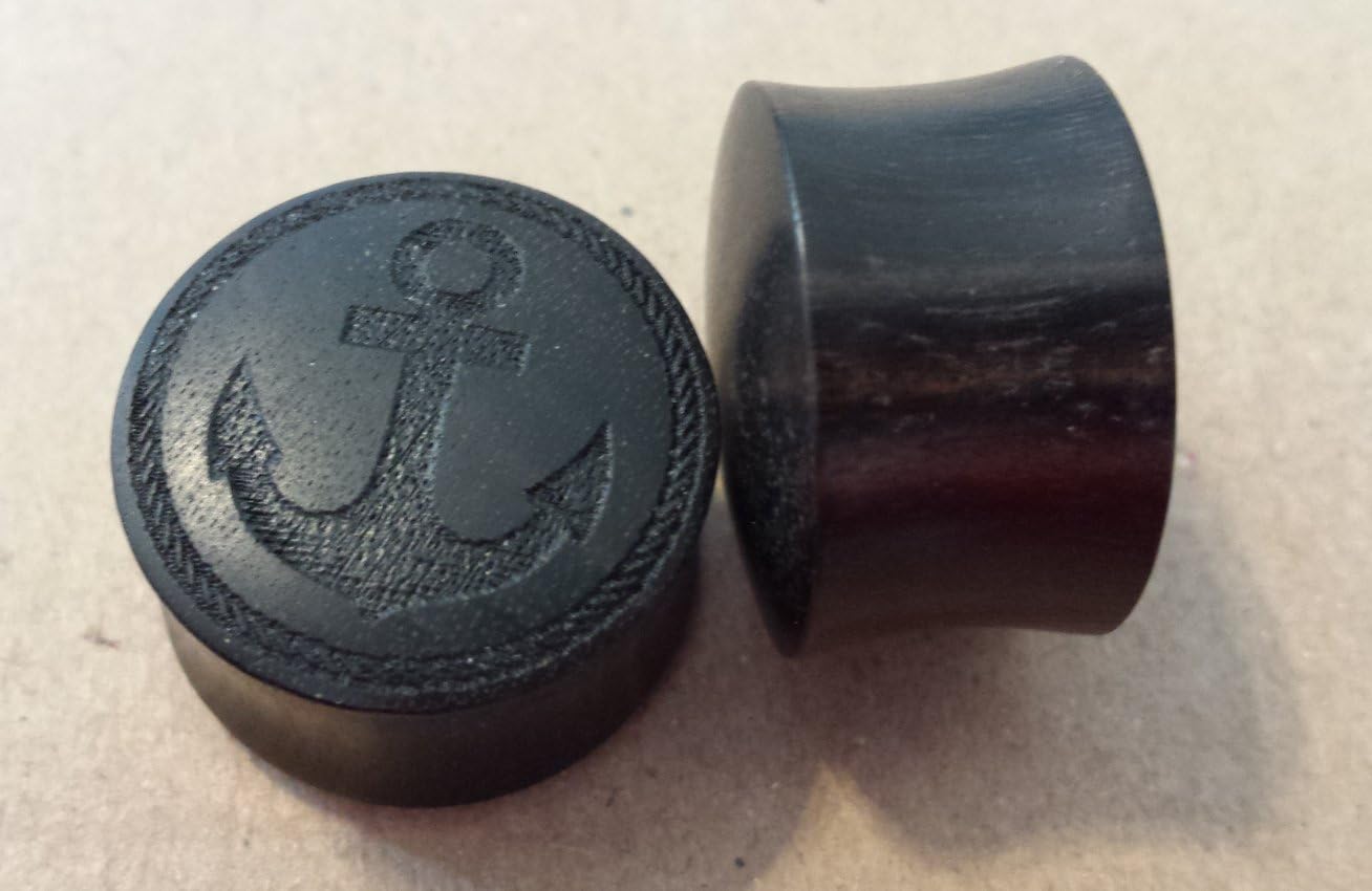 Tribal Holz Tunnel Siamea - Single Flared Flat Top Plug Mit Gummiring