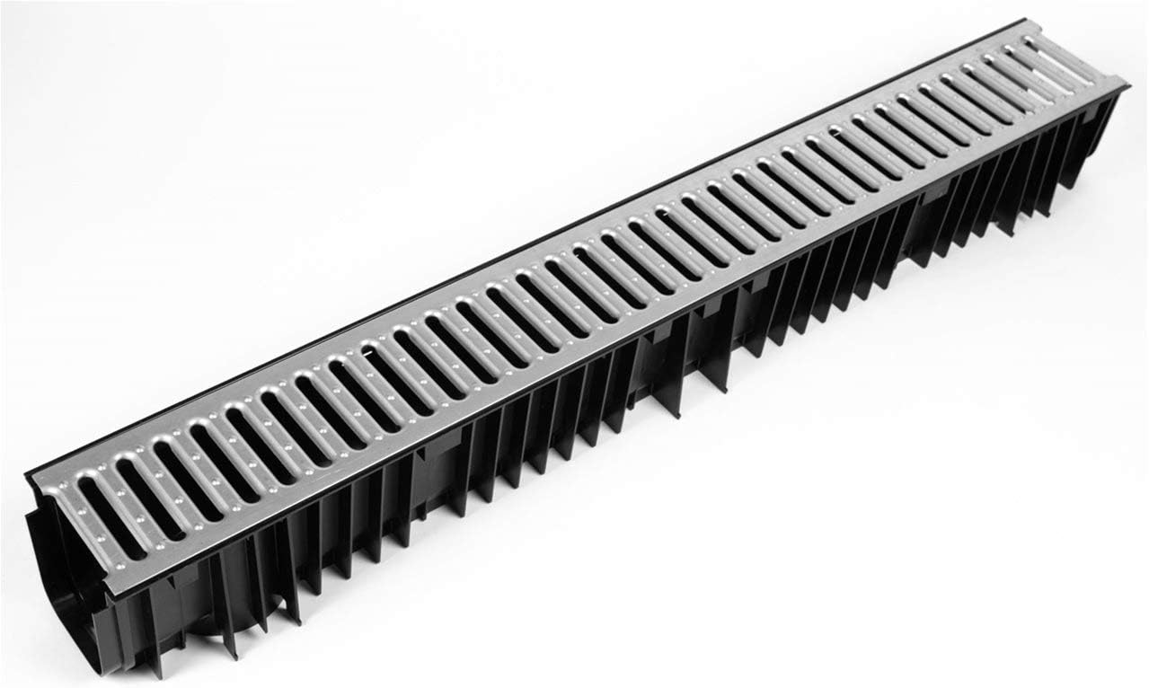 6 x Heavy Duty A15 Galvanised Channel Drainage Grating 1 metre 1m Length Clark Drain CD425 Water Rain Storm Shower Wetroom Garden Driveway