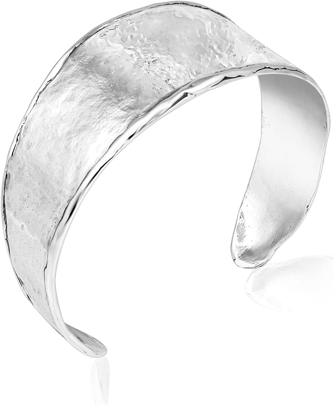 JEAN RACHEL JEWELRY 925 Sterling Silver Bracelet - Hammered Cuff Vintage Bracelet for Women, Hypoallergenic, Lead & Nickel Free Jewelry Collection