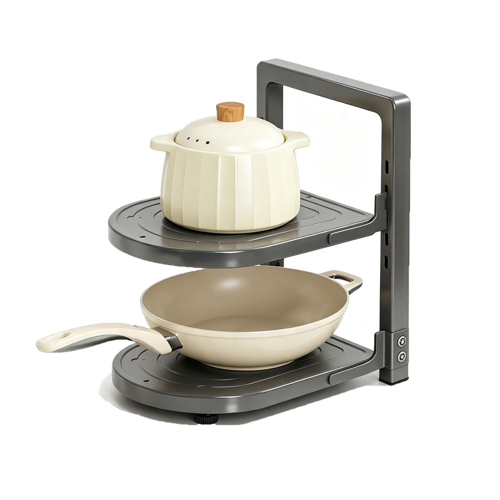 Organizzatore da Cucina Supporto Mensola Verticale | Regolabile In Altezza per Utensili da Cottura, Portapentole Multistrato per Piano Di Lavoro e Interno Dell'armadio