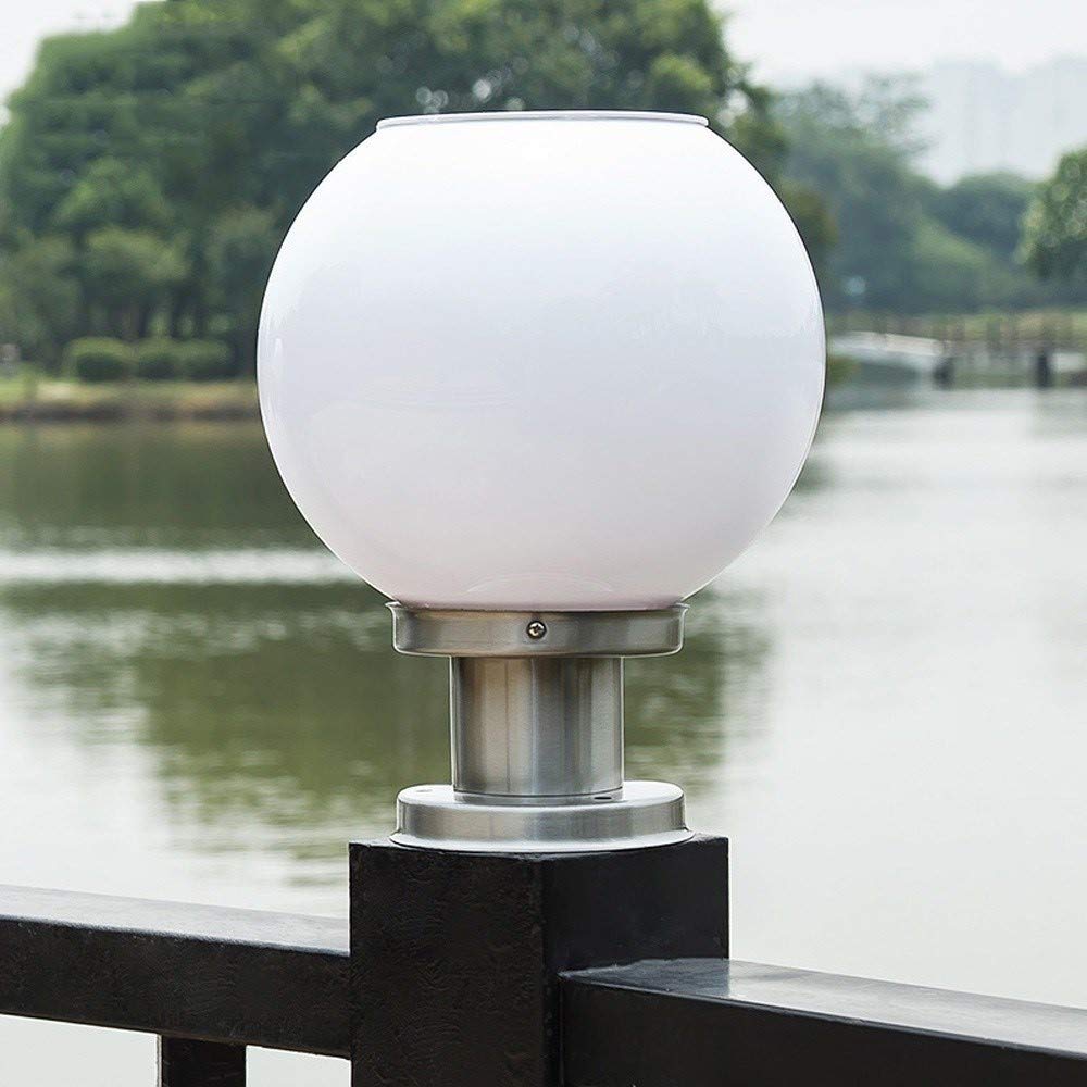 Lampa zewnętrzna, solarna lampa kolumnowa LED, podstawa ze stali nierdzewnej, dwukolorowa, ściemniana, lampa stołowa, latarnia, wodoszczelna lampa słupkowa na podwórko, patio, weran
