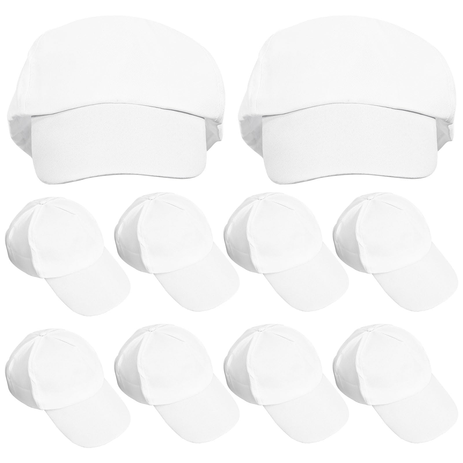 Beavorty Cappellini Fai da Te, 10 Cappellini da Baseball Semplici per Bambini, Cappelli da Pittura in Cotone, Graffiti per Bambini per Progetti Artistici E Creativi.