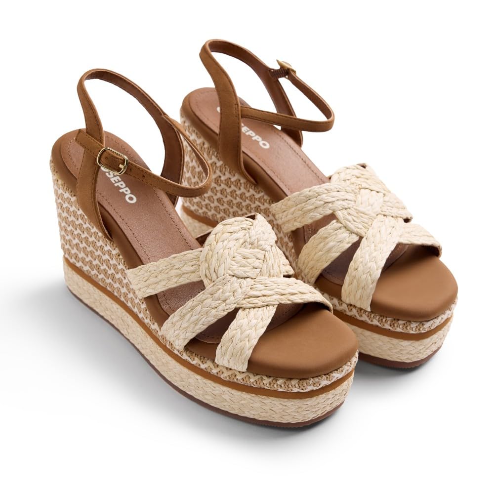 GIOSEPPO Women's Karatina T-Strap, Brown, 4 UK
