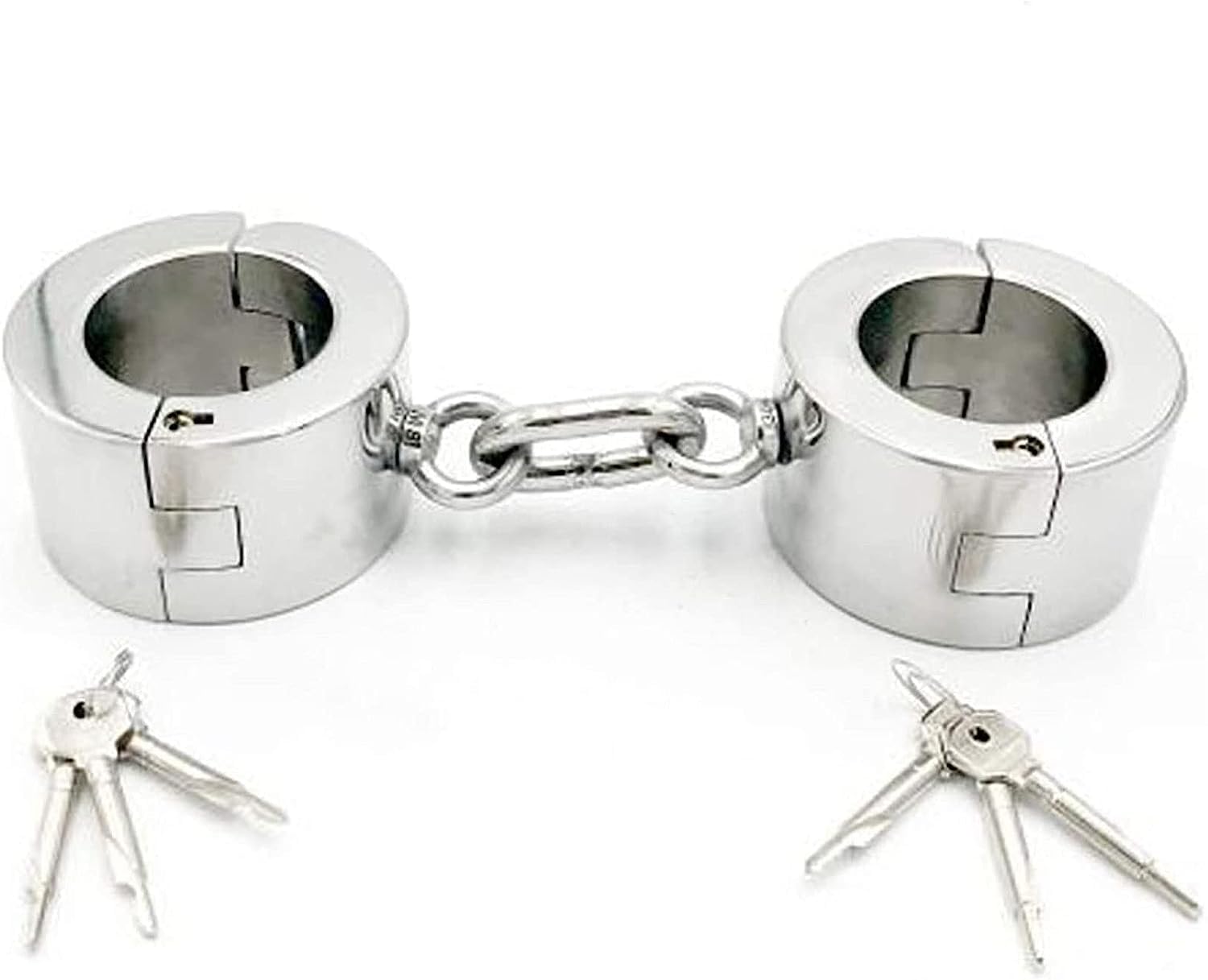 Edelstahl 6 cm hoch Erotik Bondage Handschellen, Super Heavy Metal Runde Handschellen Sex mit Schlüssel, Zurückhaltung Flirten Sklave Fetisch Handgelenk Sexspielzeug für Paare ( Color : Male 6 Cm )