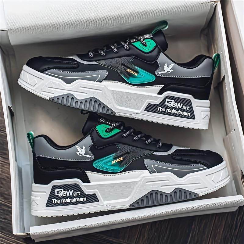 Men's Fashionable Thick Soled Skateboard Shoes, Suitable for Outdoor Campus Walking2