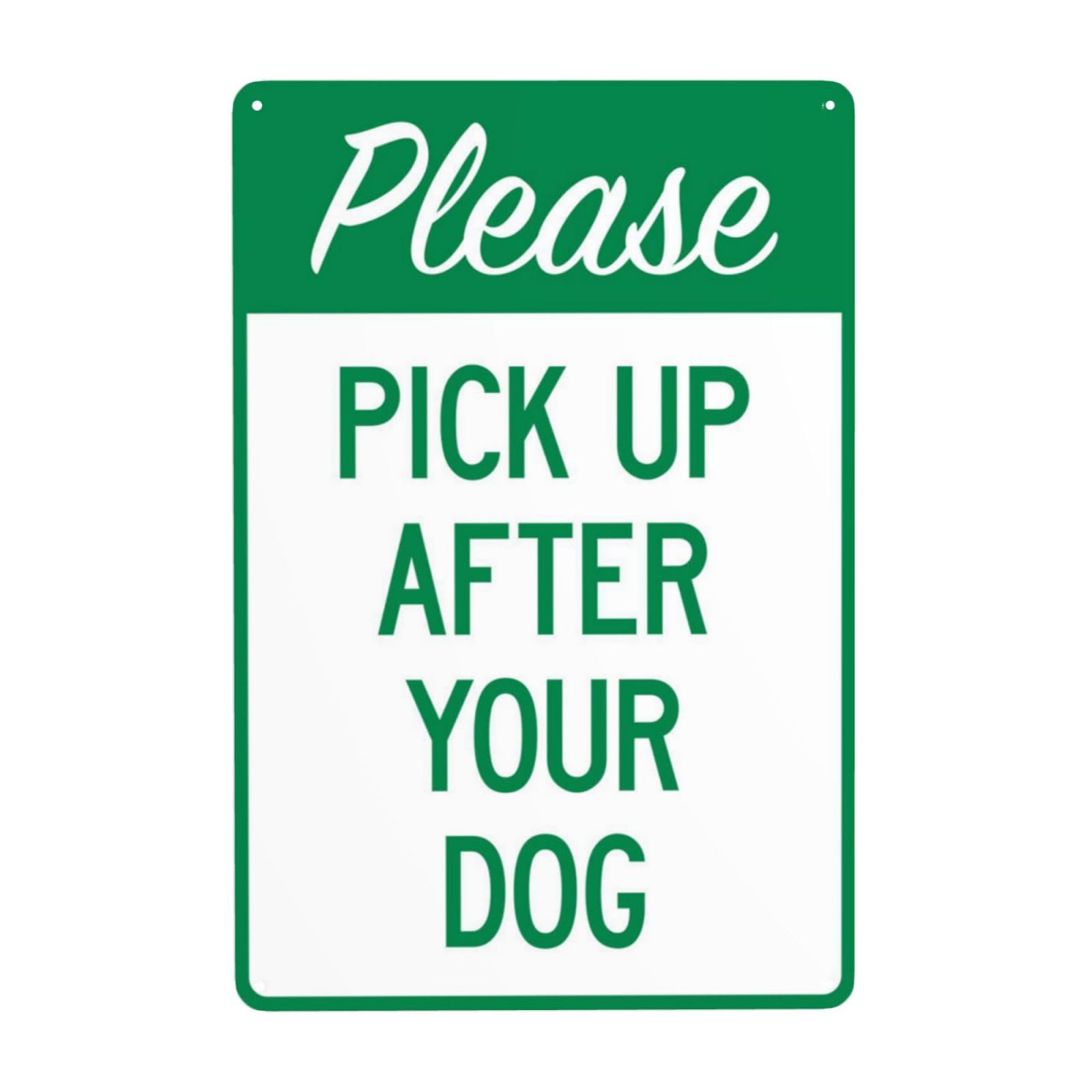 Please Pick Up After Your Dog Vintage Metal Waste Reminder Sign 12x8 Inch