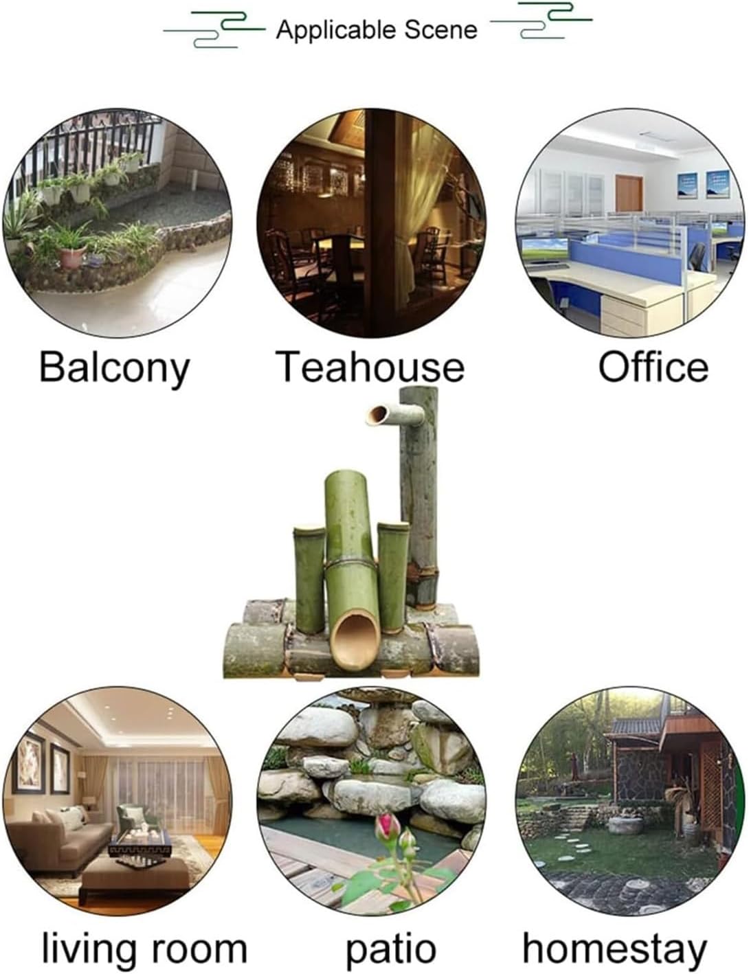 Handmade Bamboo Fountain Kit – Japanese Garden Water Feature for Outdoor Decor(50cm)