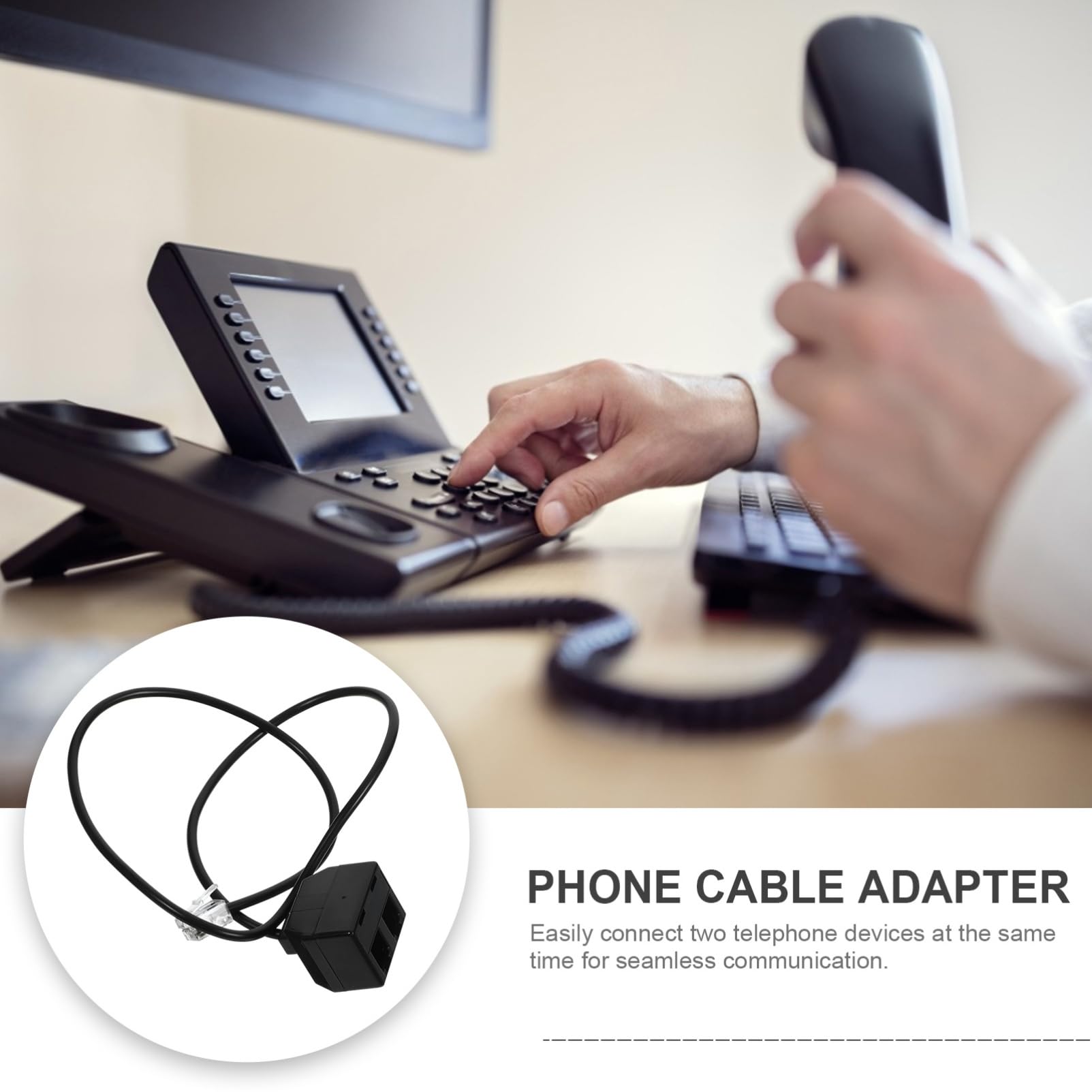 BELLIFFY 2pcs Telephone Line Splitter Adapter Converter for Phone Accessories Compatible Telephones Training Machines Elegant