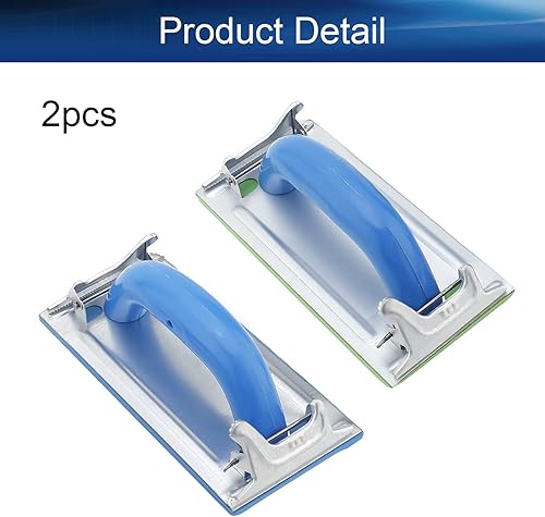 Miniatura 4 de Bettomshin Marco de pulido de papel de lija 7.283x3.346 in Soporte de hoja de papel de lija Herramienta de mano con mango de plástico para lijar,