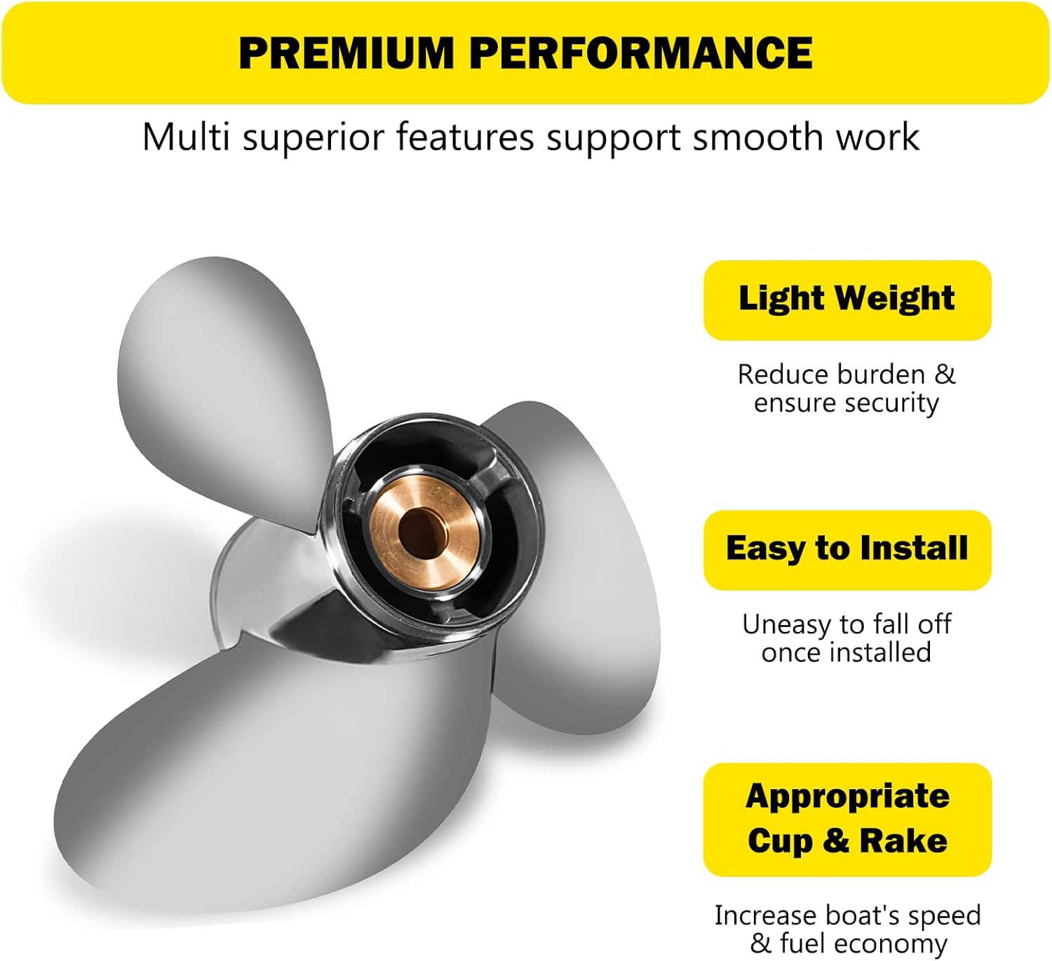 YOUNG PROPS 16 x 20 Replace OEM# 990C0-00810-20P Stainless Steel Outboard Boat Propeller for Suzuki Engines 150-300 HP 16 Dia x 20 Prop 15 Tooth RH