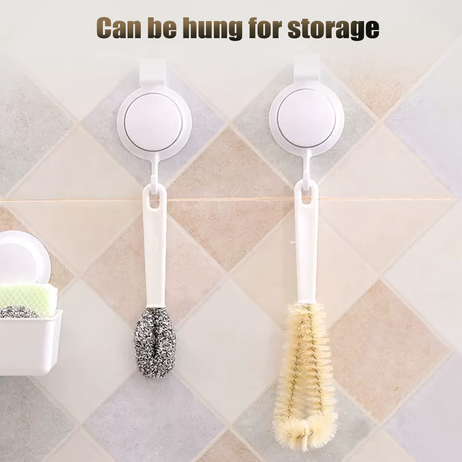 Juego de 4 cepillos de limpieza portátiles para licuadora con agujero para colgar botellas de agua, cepillo de limpieza para batidora, cepillo de limpieza de mango largo para uso en cocina