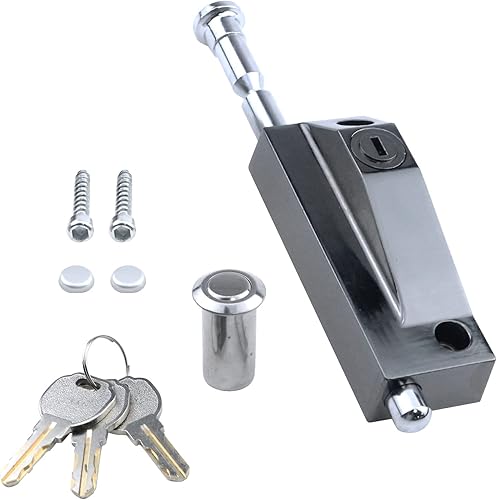 MY MIRONEY Cerradura de puerta corredera negra para puertas de patio de vidrio de ventana Cerradura de seguridad auxiliar (utiliza llave de bloqueo