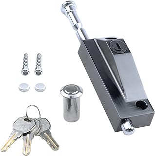 Black Sliding Door Lock for Window Glass Patio Doors Auxiliary Security Lock(Uses Yale Lock Keyway)
