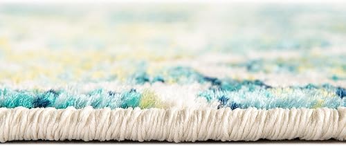 Miniatura 5 de Unique Loom Azalea Collection - Alfombra de área Dodd (redonda, 3 pies x 3 pies, color blancoverde)