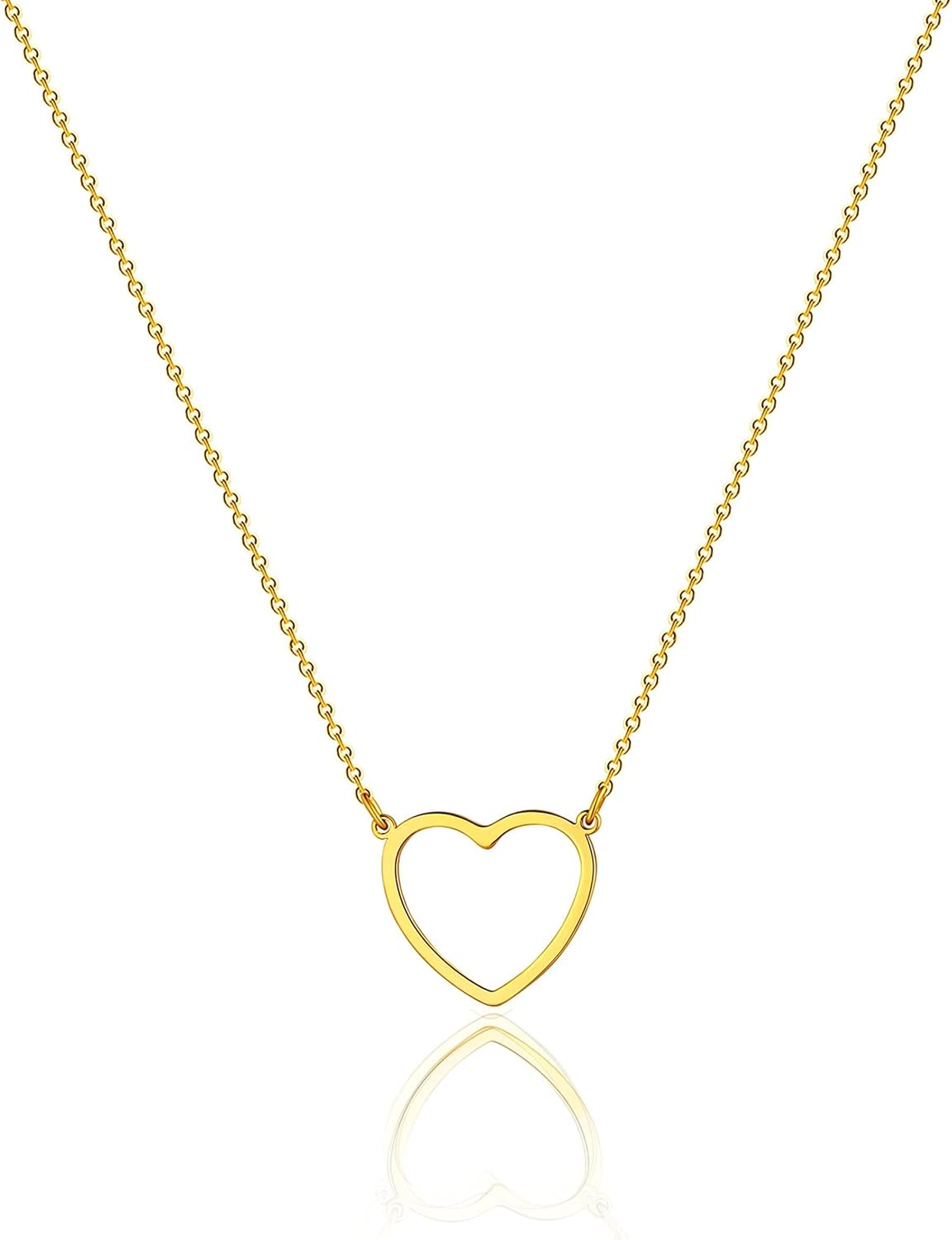 Kyerlyn Simple Gold Necklace Cute Tiny 14k Gold Plated Choker Necklaces Hollow Necklace for Women Dainty Gold Necklaces Minimalist Trendy Jewelry Gifts - Image 5