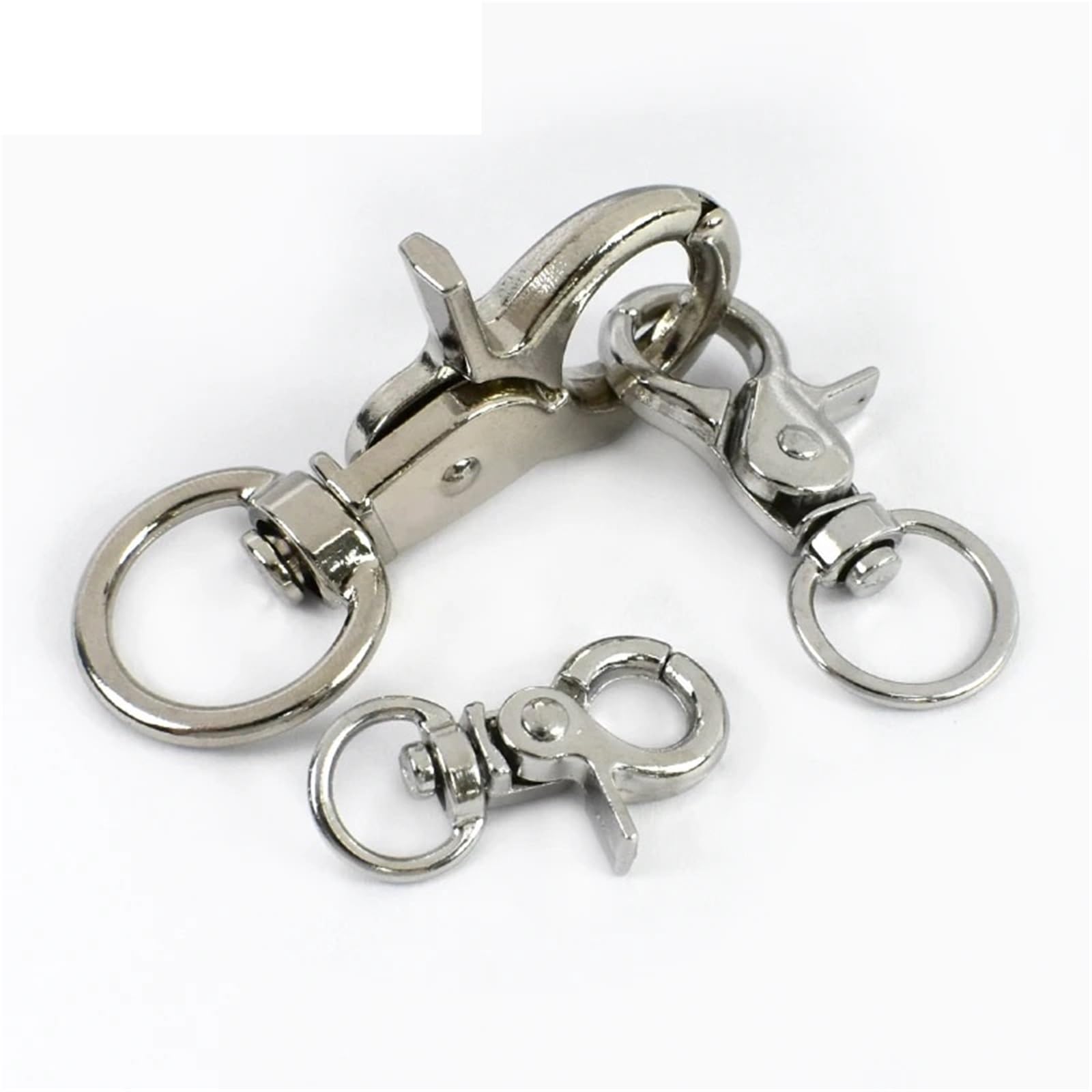 Metalowy obrotowy karabińczyk | Wielokolorowy 10-18 mm do breloka do smyczy na pasku torby: obrotowy, zatrzaski(Xp195-ss-18mm,10Pcs)