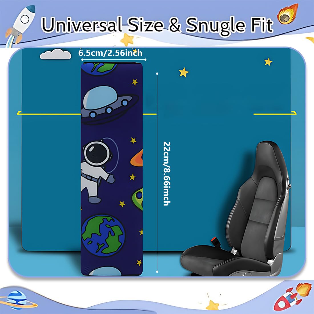 2 Piezas Protector Cinturon Coche Niños Lindo Espacio Almohadilla Cinturon Coche Transpirable Y Agradable A La Piel Funda Cinturon Coche Adecuado Para Todas Las Estaciones