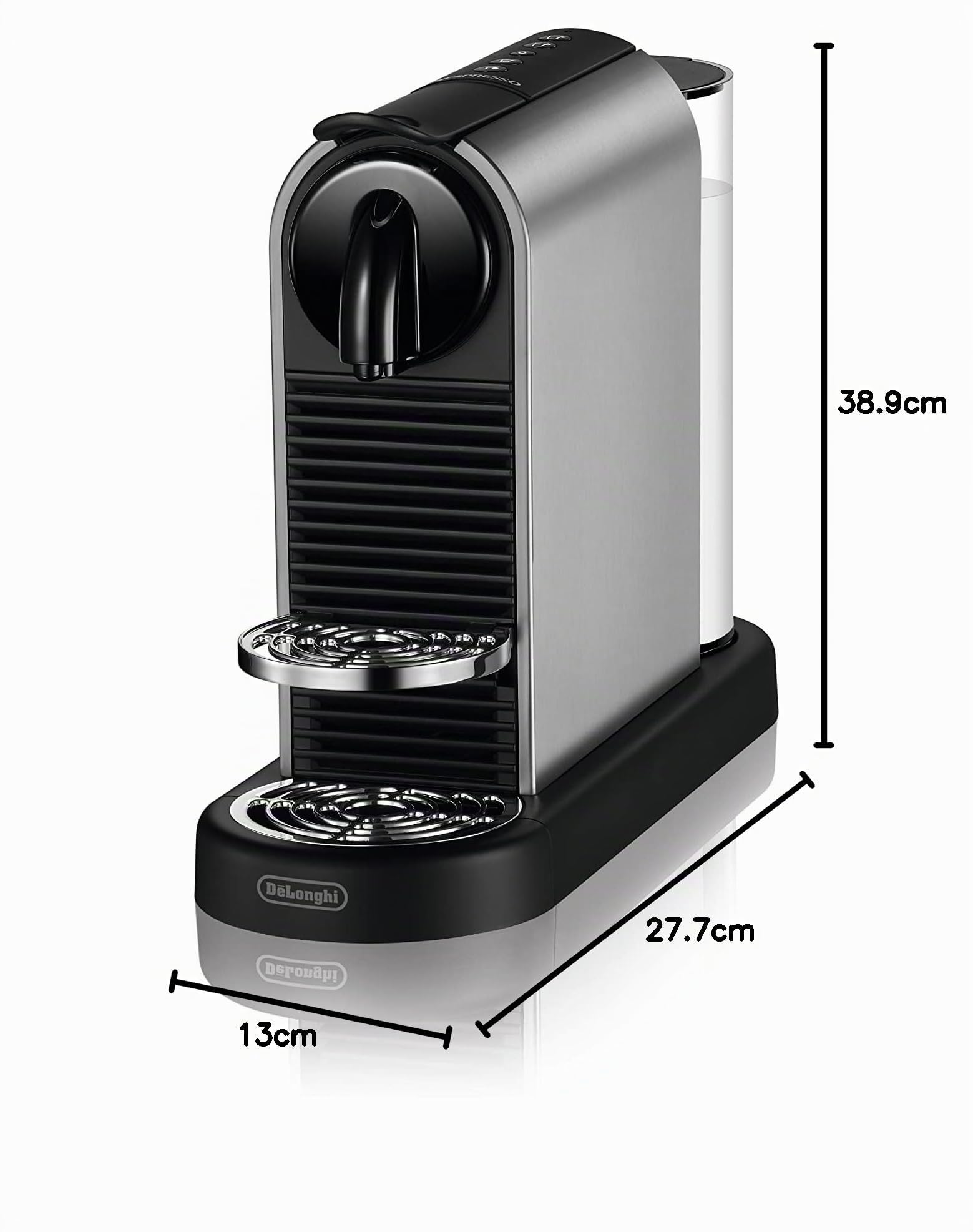 Nespresso De'Longhi CitiZ Platinum EN220.T, caffettiera a capsule, macchina da caffè a capsule monodose, 4 misure di tazza, 19 bar a pressione, 1260 W, Titan