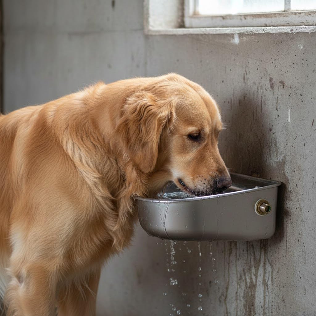 Bebedero Perro Automatico | Bebedero para Perro Grande | Bebedor de Agua para Perros 20x24x10cm | Bebederos Perros Acero Inoxidable Pared | Dispensador de Agua Pared Automatico para Ganado Oveja Gato