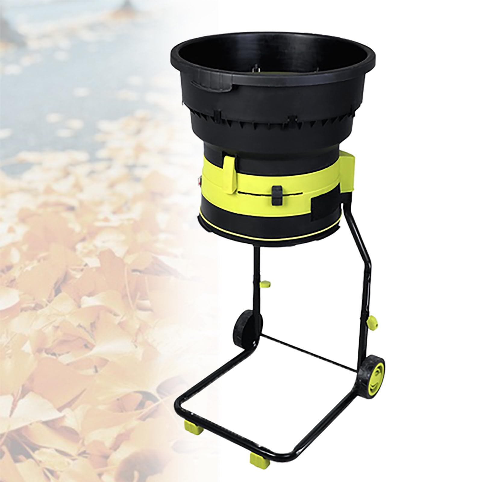 Trituratore/Trituratore Elettrico per Foglie con Cavo da 2500 W, Trituratore per Compost Elettrico, 8.000 Giri/Min, con Ruote E Borsa Portaoggetti 20mpowercord