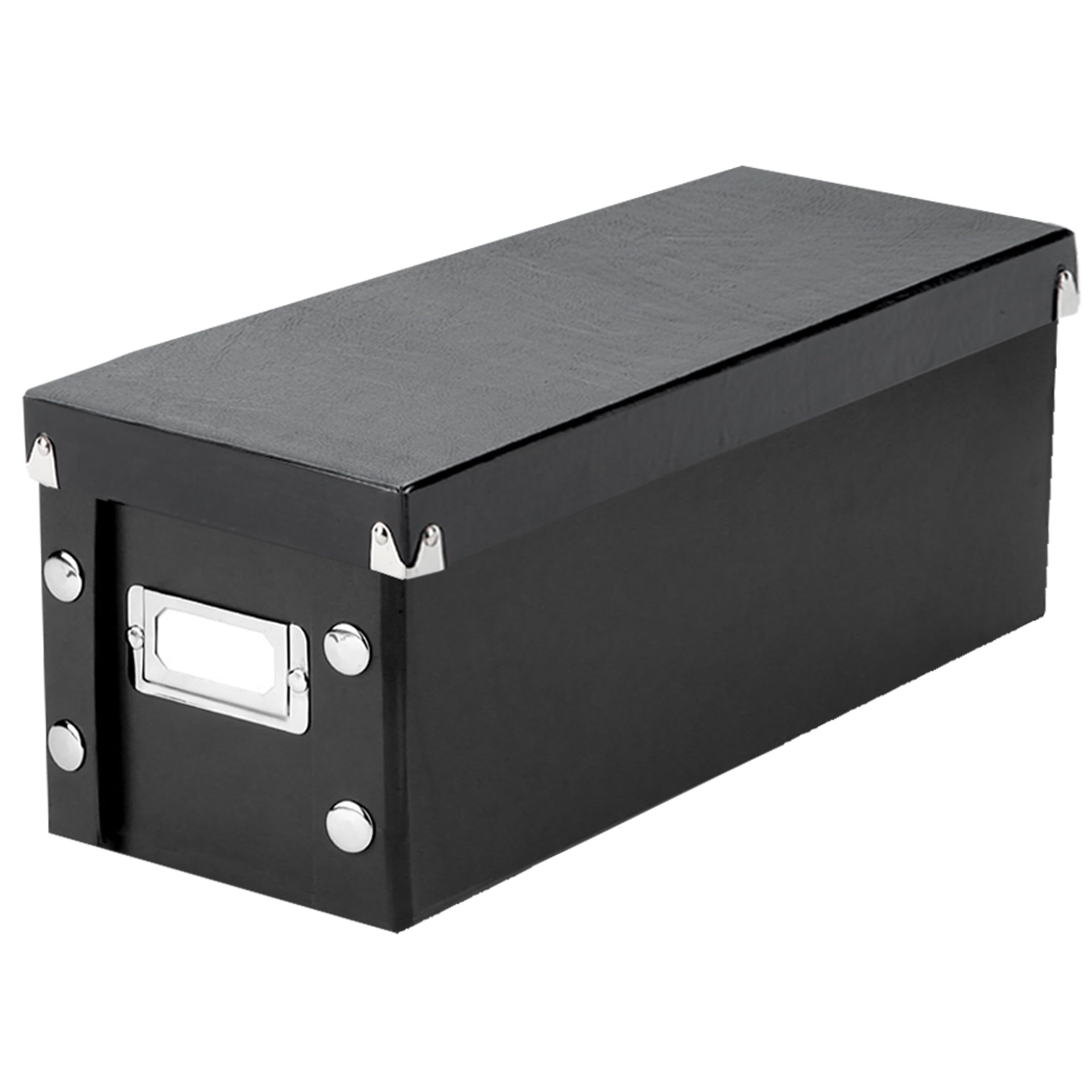 Snap-N-Store CD Storage Box - Pack of 1 - Durable 5.1 x 5.1 x 13.2 Inch Disc Holder with Lid to Store up to 165 Discs - Black