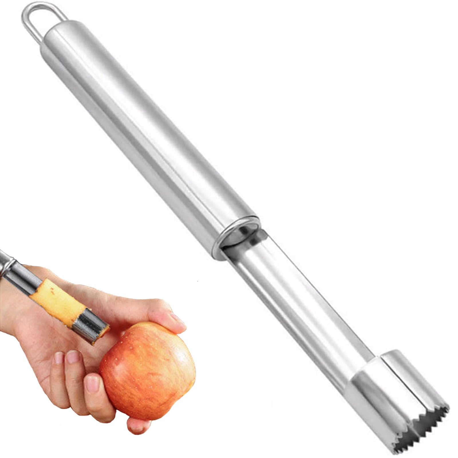 SURALIN 1 Pieza Removedor de Corazón de Manzana, Removedor de Corazón de Manzana en Acero Inoxidable Antideslizante y Inoxidable Adecuado para Manzanas, Peras y Otras Frutas y Verduras