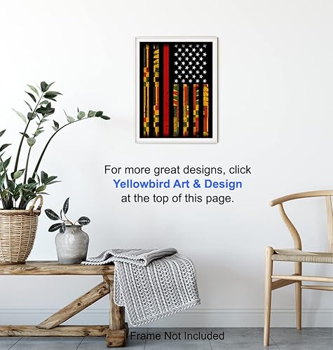 Miniatura 6 de African American Pride Kente Flag - 8x10 Photo Poster - Patriotic Gift for Teacher, Civil Rights, Black Lives Matter Fans - Unique Classroom Wall