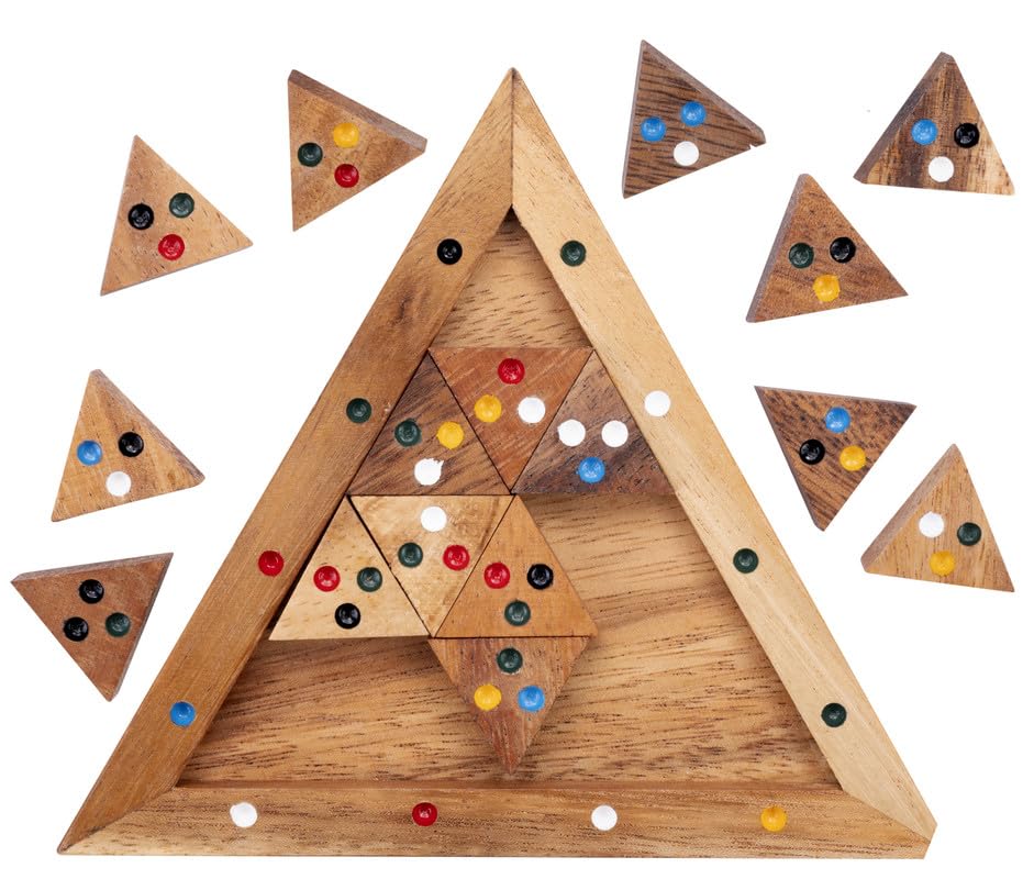 Engelhart - 350480 - Tri Match - Wooden Color Match Puzzle - 16 Wooden Pieces - Eco-Friendly Thinking Game - 1 Player - Ages 10 and Up - Image 3