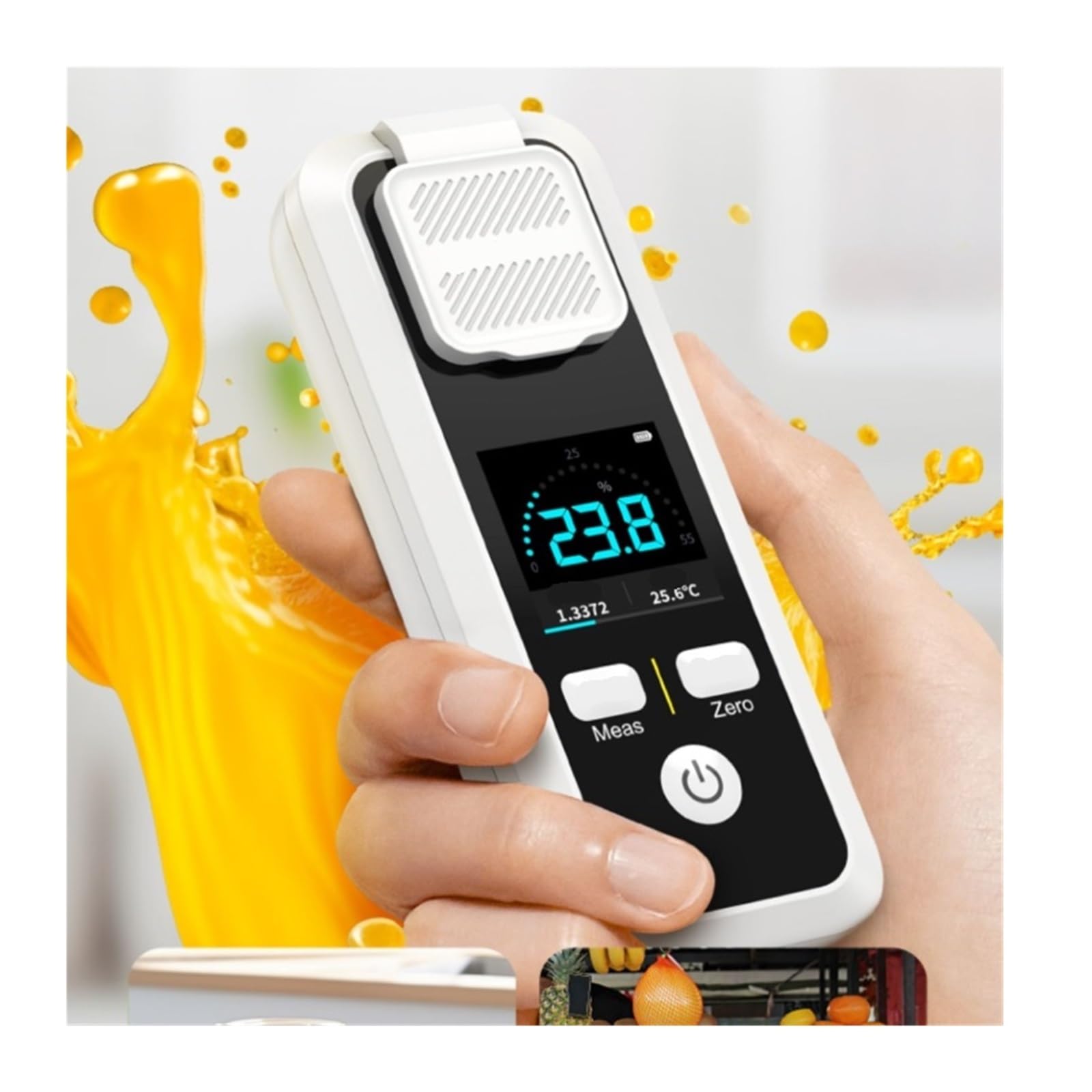 Medidor de Densidad de azúcar for medir jugos de Frutas, Alimentos, Vino y Cerveza (32%/55%) Refractómetro Digital