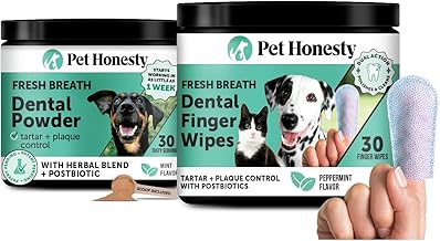 Dog Complete Dental Care Bundle – Dental Powder (Mint, 30 Servings) + Finger Wipes (30 ct)