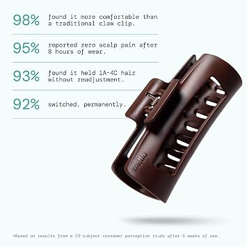 Mello Medium Hair Clip - Flexible Comfort Hair Claw for Women, Strong Hold for Thick & Thin Hair Styling, Durable Material, Matte Non-Slip Finish, Made in Korea, Patent Pending (White, Medium)