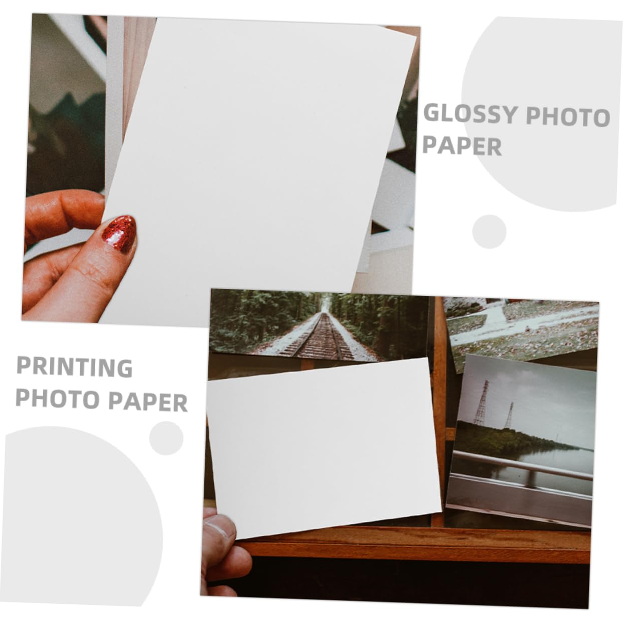 Happyyami 100 Blatt Glänzendes Fotopapier Wasserfest Schnell Trocknend für Tintenstrahldrucker Weiß 100 Stück Packung