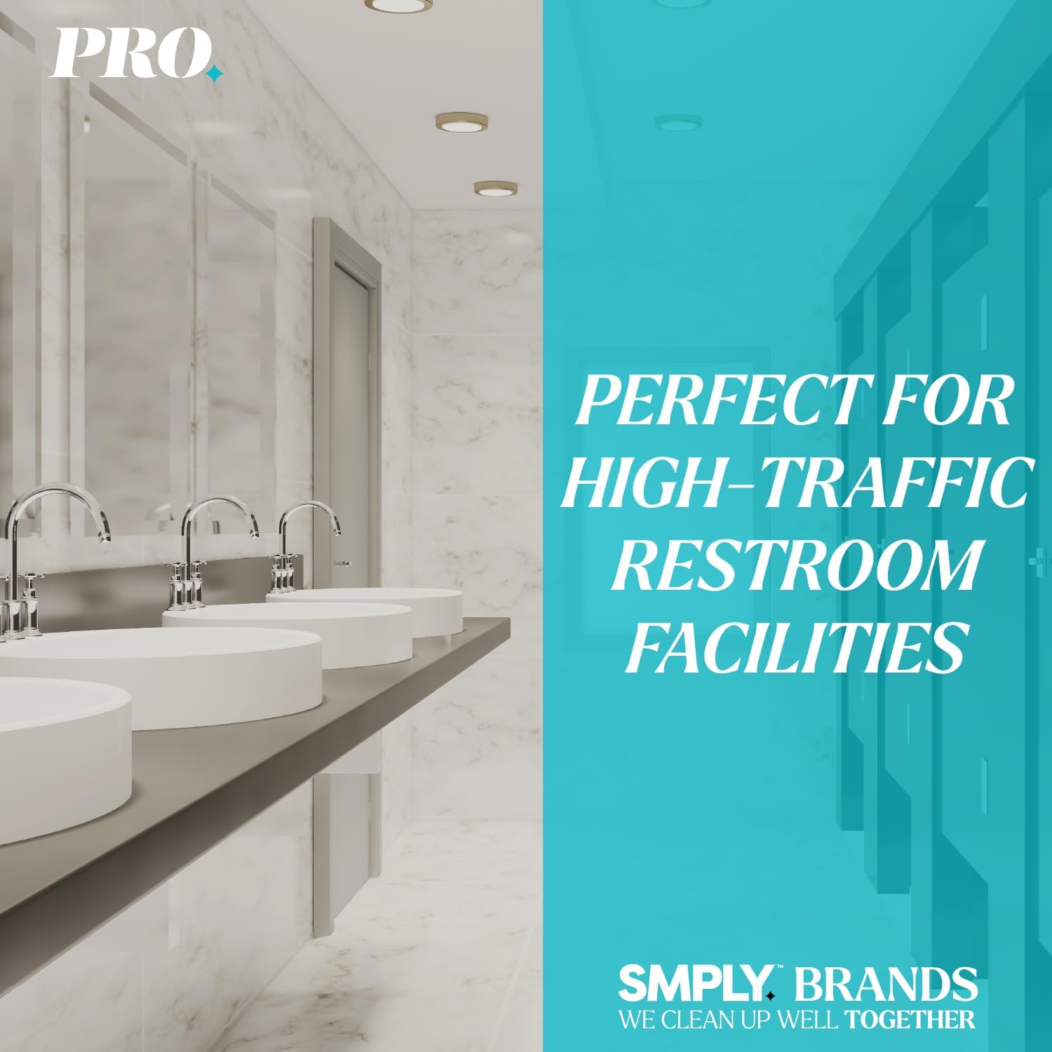 SMPLY PRO Hardwound Roll Towels – 1,000' Length, 12-Roll Case – Universal 1.5" Core Fits Most Commercial Dispensers – Durable 2-Ply White Towels for High-Traffic Restrooms, Kitchens, and Facilities